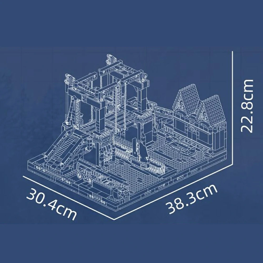 MouldKing 16068 Nordic Town Folding Bridge Modular Buildings