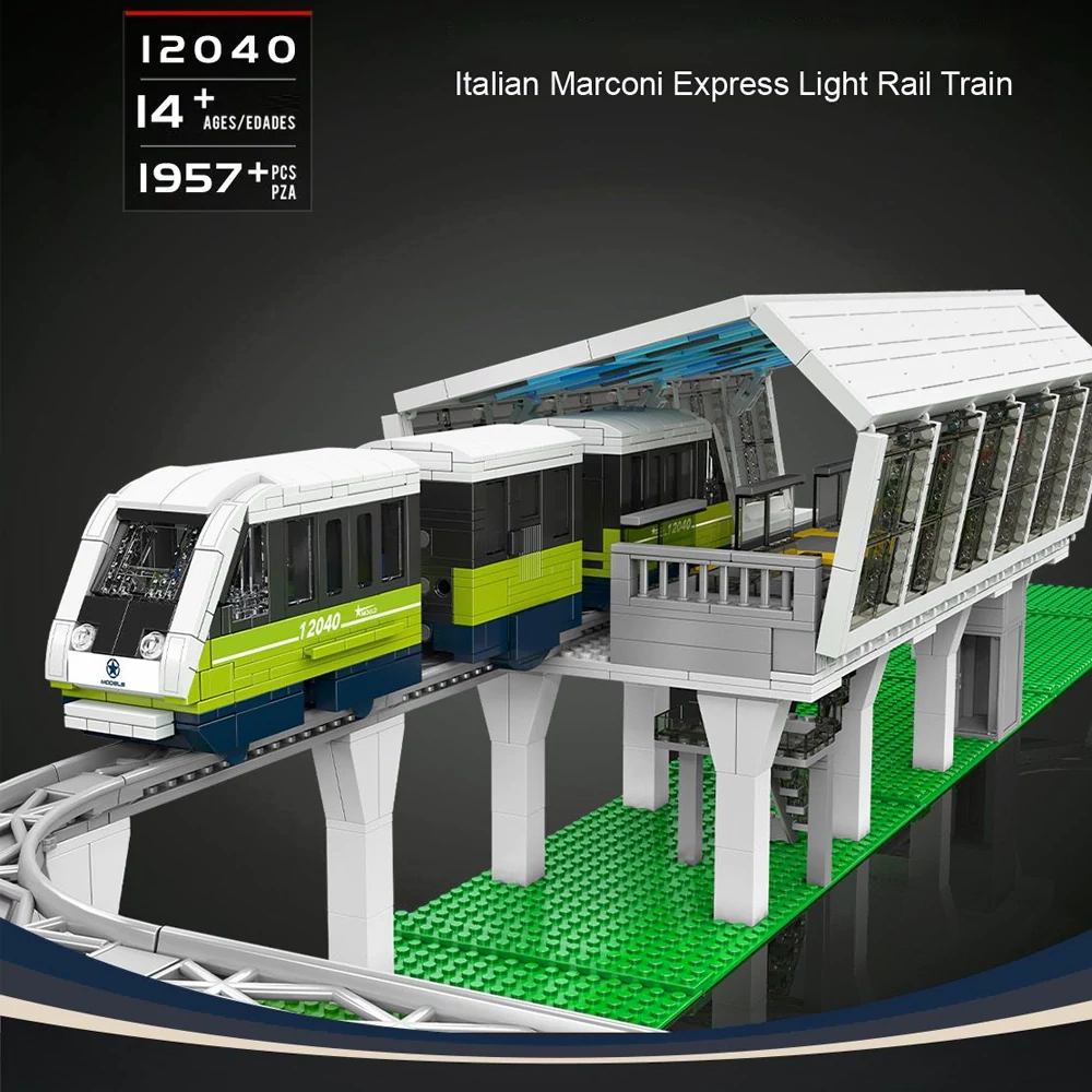 MouldKing 12040 ltalian Marconi Express Light Rail Train Technic