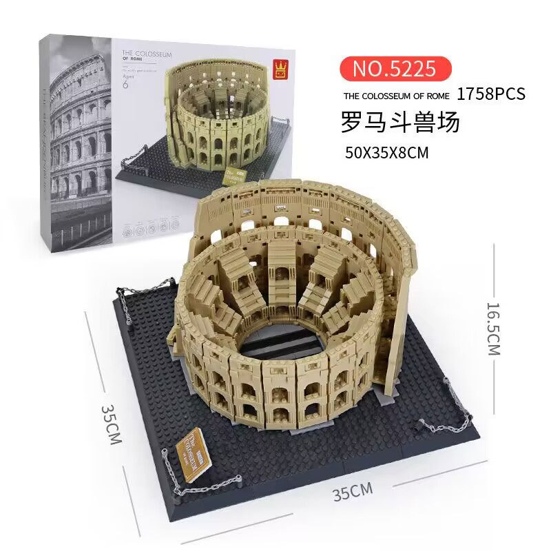 Wange 5225 Creator Expert Series The Colosseum of Rome Building Blocks 1758pcs Bricks Toys Model Ship From China