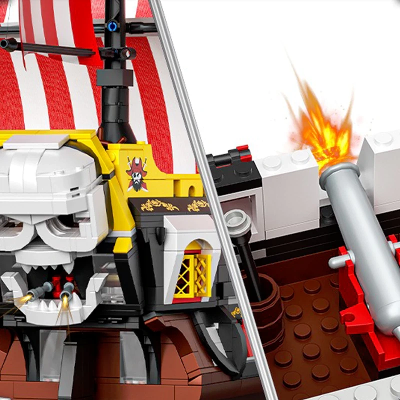 ZHEGAO 653007 Blackbeard Pirate Ship Pirates