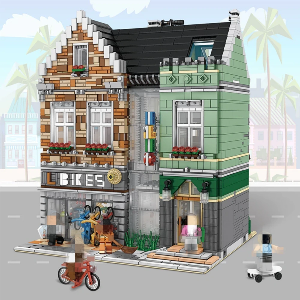 [Mini Micro Bricks] ZHEGAO 00959 Bike Shop Modular Building