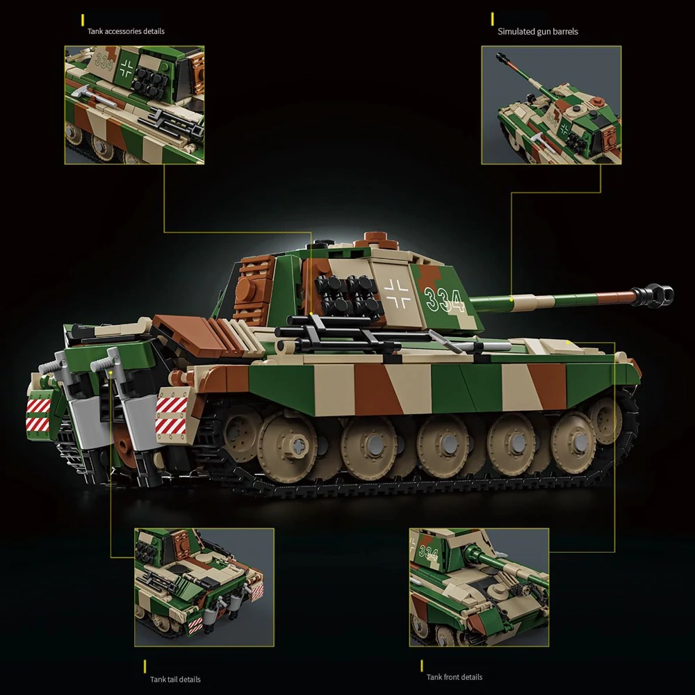 Leyi 66077 KING TIGER Tank Military