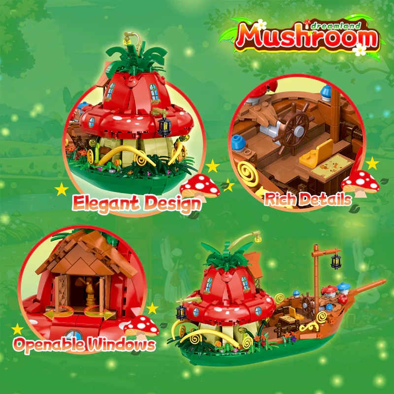 [Mini Micro Bricks] ZHEGAO Dreamland Mushroom Creator Expert