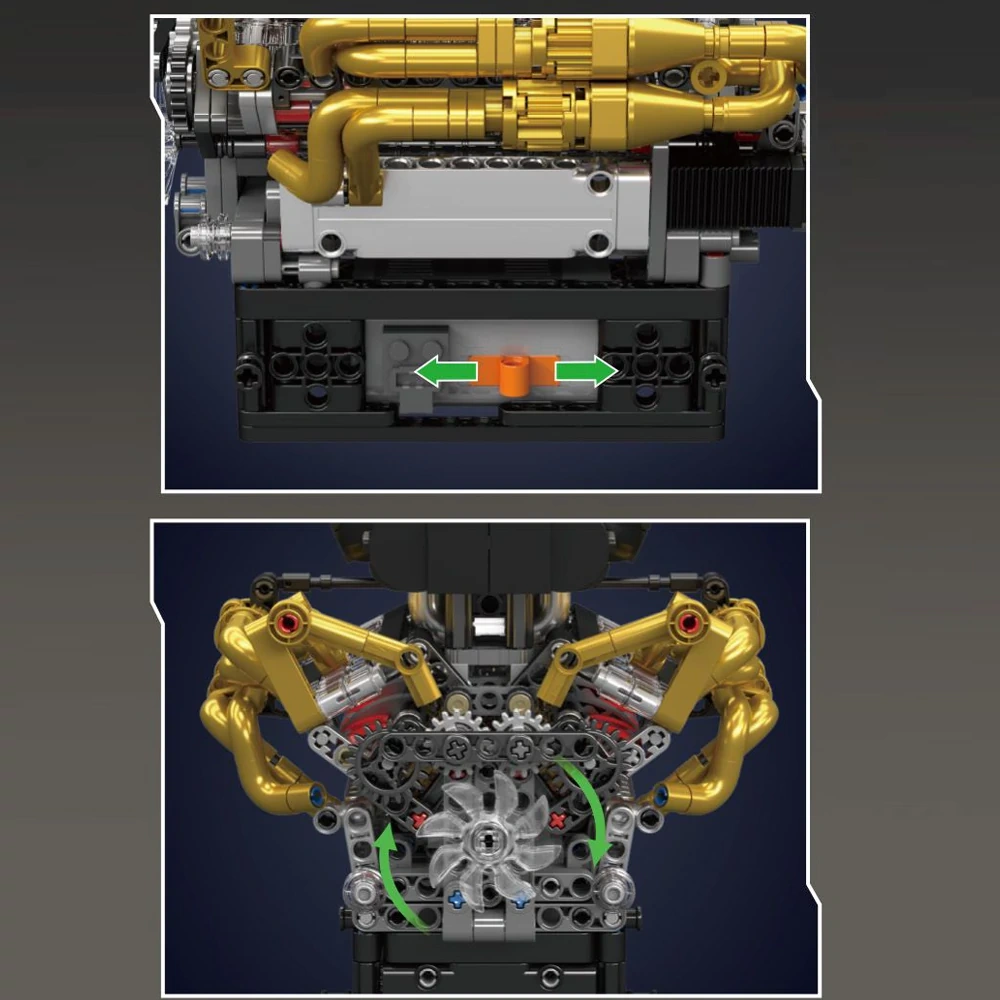 MouldKing 10224 Valkyrie V12 Engine Technic