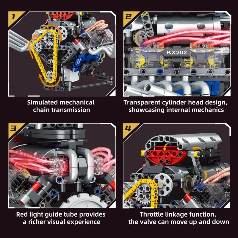 KAIXING K96202 V8 Engine Technic