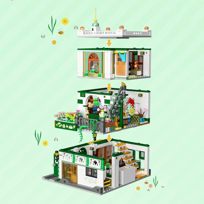 [Mini Micro Bricks] ZHEGAO 613033 Restaurant Modular Buildings