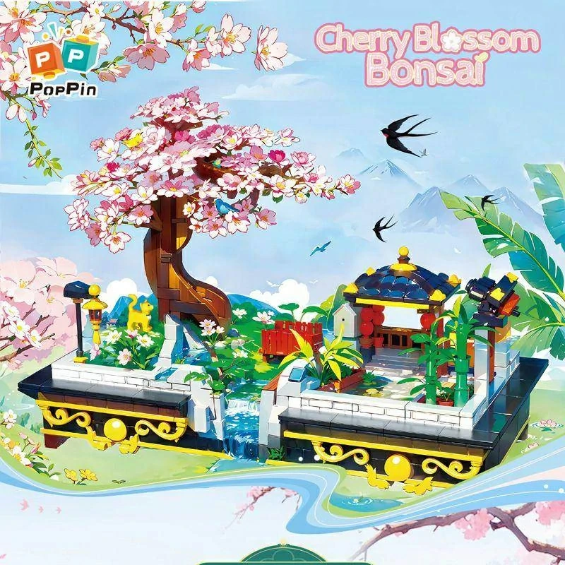 [Mini Micro Bricks] ZHEGAO 663500 Cherry Blossom Bonsai Creator Expert