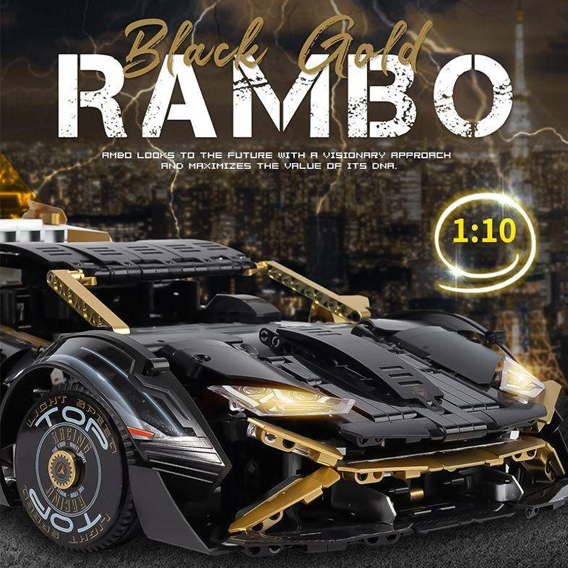 KBOX 10600 Technical Technic STO Black Gold Rambo：Lamborghini Huracán STO  Building Blocks 2519pcs Bricks Toys from China