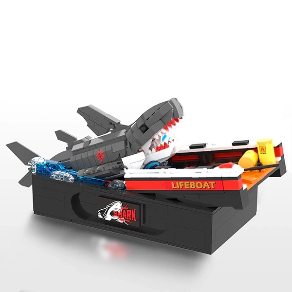 Bricklee 10801 Great White Shark Attack Scene Creator Expert