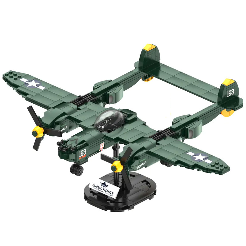 JAKI JK9160 Military Storm: P-38 Thunderbolt Fighter World War II Retro Fighter Aircraft