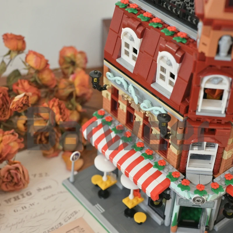 [Mini Micro Bricks] JiQing JQ10001 Corner Coffee Shop Modular Buildings