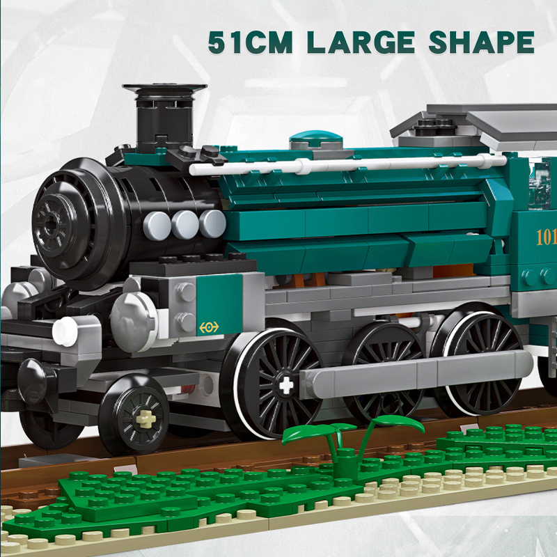 JIESTAR 59020 Retro Steam Train Creator Expert Building Blocks 1031±pcs Bricks Toys Model From China