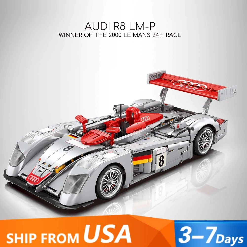 [Pre-sale] ProBlocks YC-23044 AUDI R8 LM-P 1:10 Technic US Warehouse Express