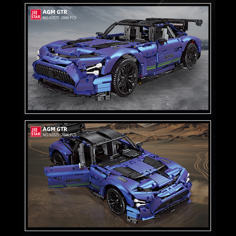 JIESTAR 92025 AMG GT R Black Series Technic Buliding Blocks 2539±pcs Bricks Toys Model Form China