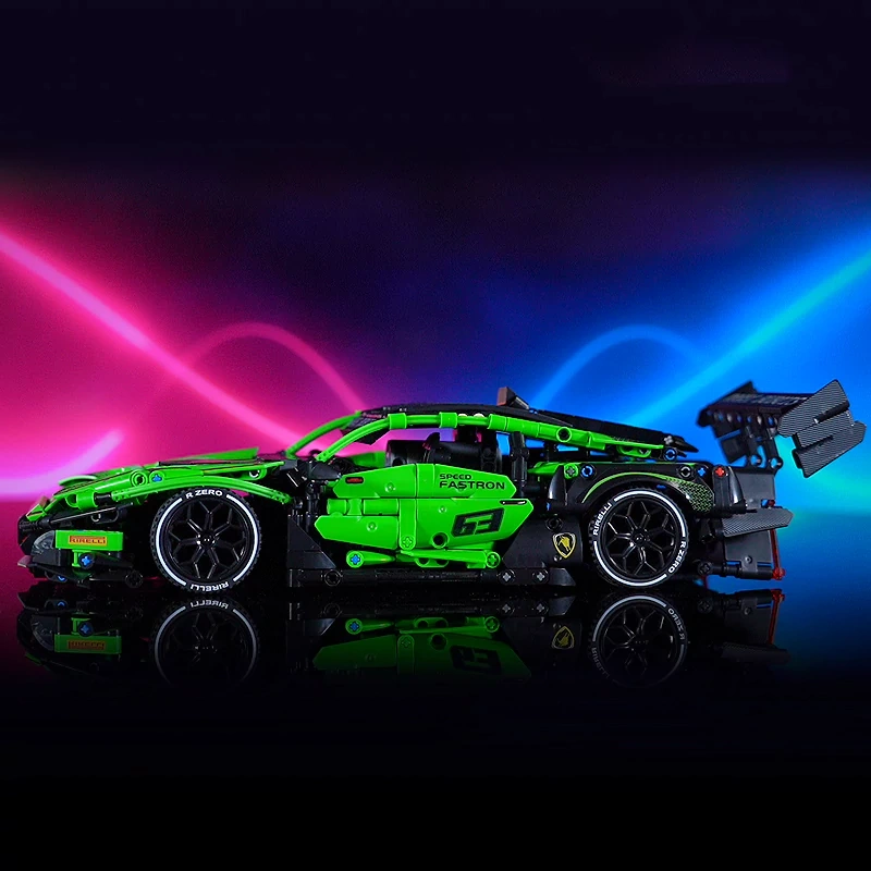 Custom 8606 Lamborghini Green Sports Car Technic