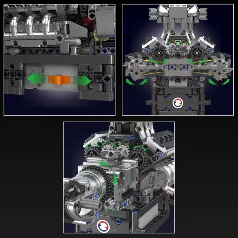 MouldKing 10206 MCL SUPERCAR V8 ENGINE Technic