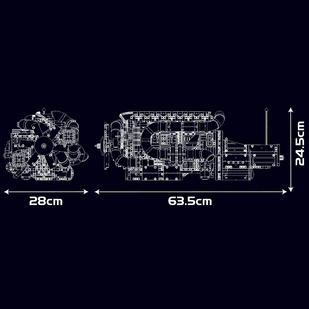 MouldKing 10200 Scania Truck engine Transmission Technic
