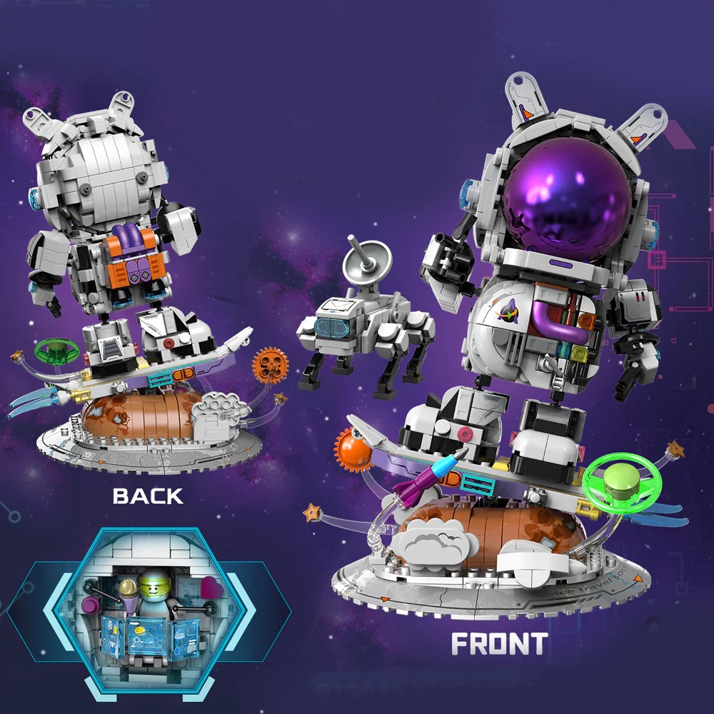 ZHEGAO 915014 Skateboard Astronaut Creator Expert