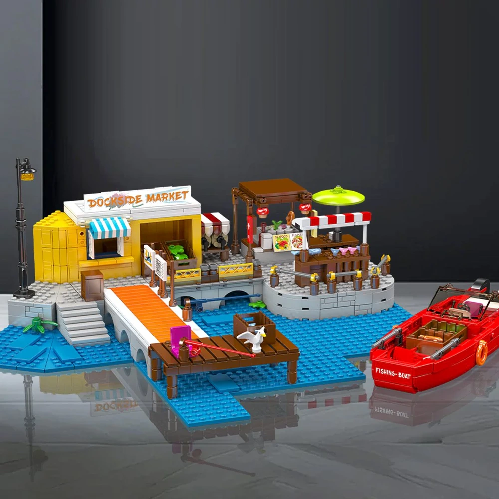 MouldKing 10186 Harbor Market Modular Buildings
