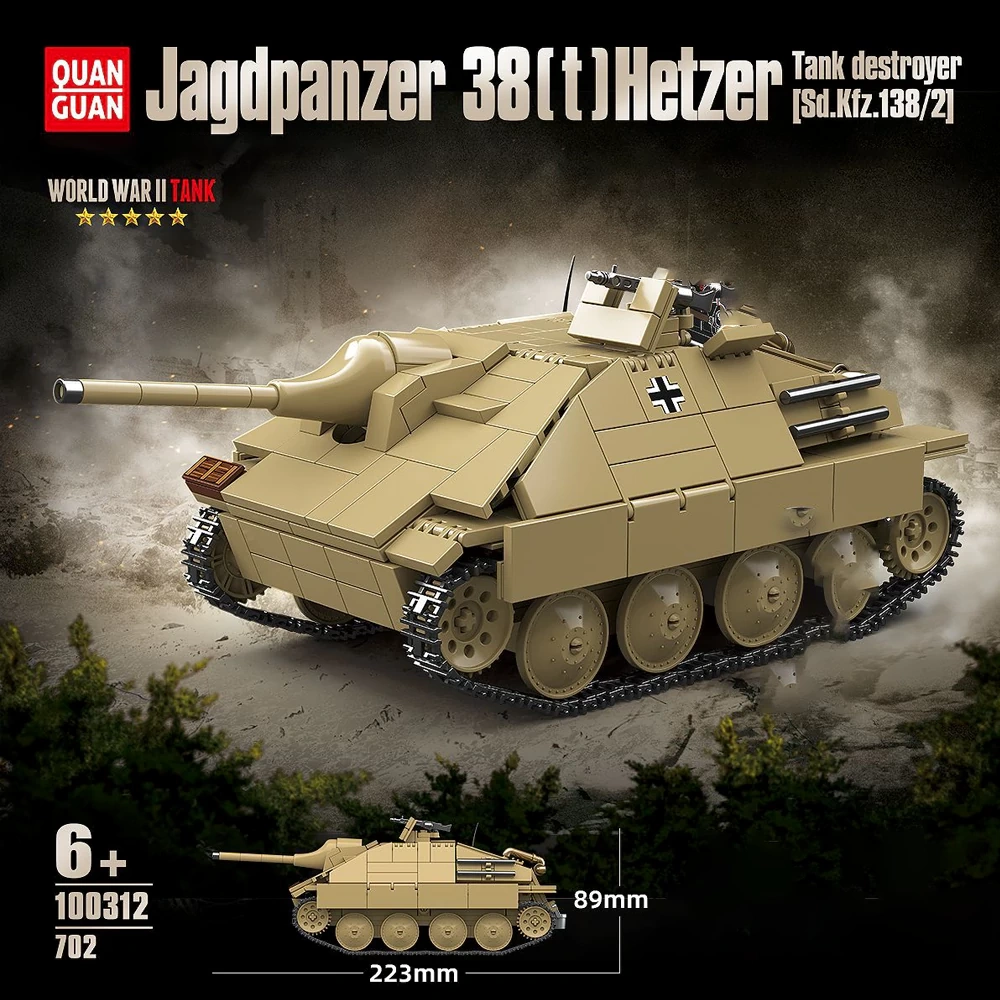 QUANGUAN 100312 Jagdpanzer 38[t] Hetzer Tank Destroyer Military