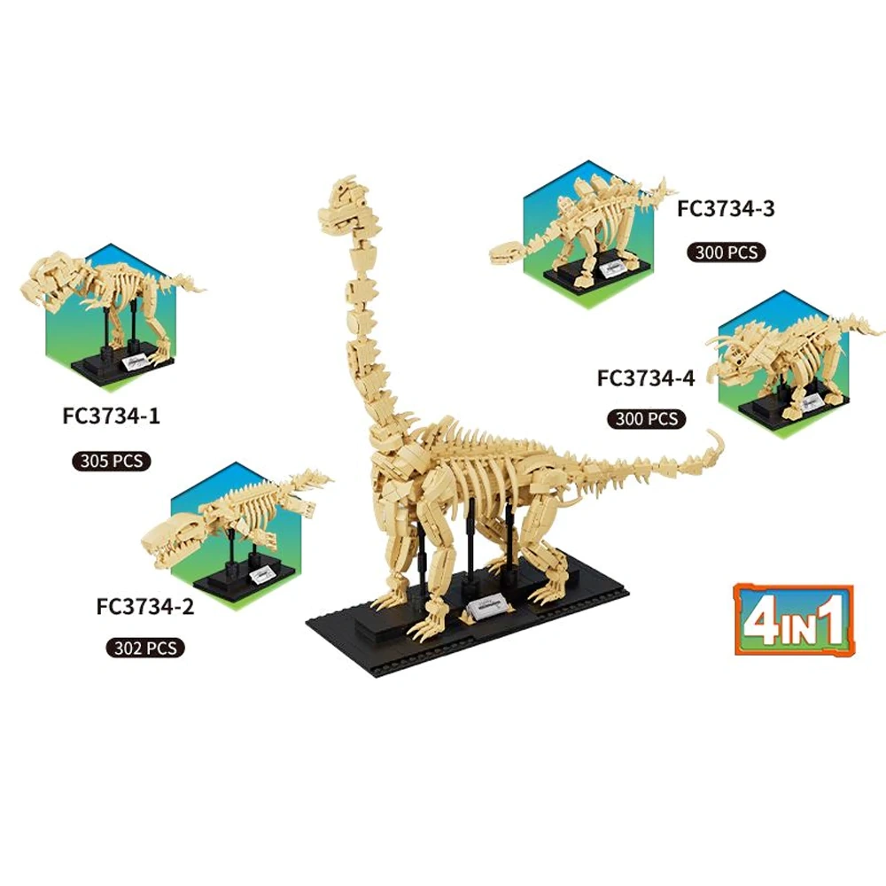 Forange FC3734 4IN1 Dinosaur Skeleton Monster Dinosaur