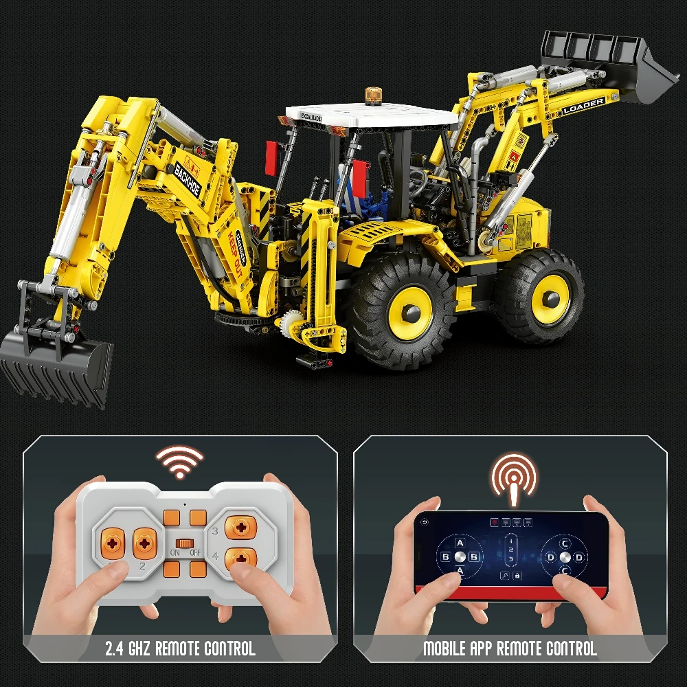 [With Motor] Reobrix 22018 Bulldozer Excavating Machinery Technic