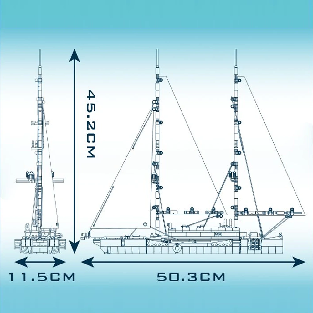 MouldKing 10194 Modern Twin-Masted Sailboat Technic