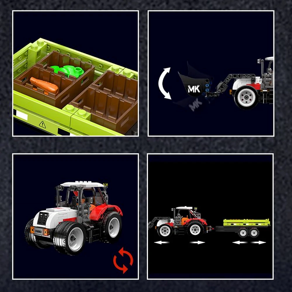 MouldKing 24093 Wheel Loader & Agriculturnl Trailer Technic