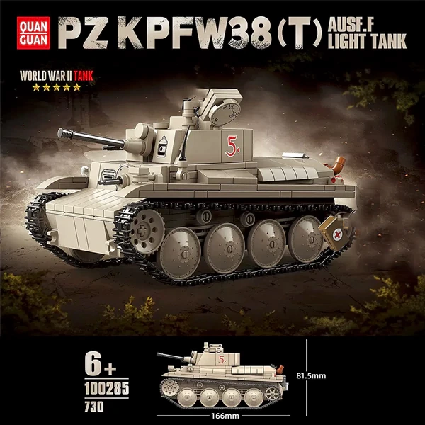 QUANGUAN 100285 PZ KPFW38(T) Ausf.F Light Tank Military
