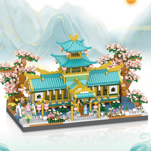[Mini Micro Bricks] LHCX 608 Marriage Pavilion Sakura Tree Architecture Modular Buildings