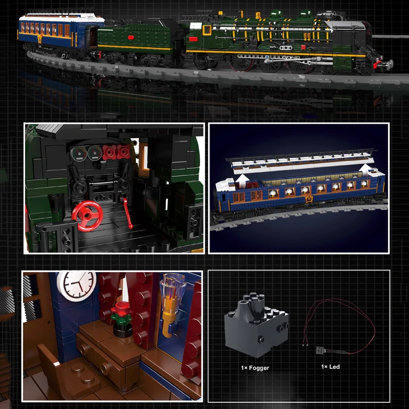 MouldKing 12025S Orient Express-French Railways SNCF 231 Steam Locomotive Train Technic