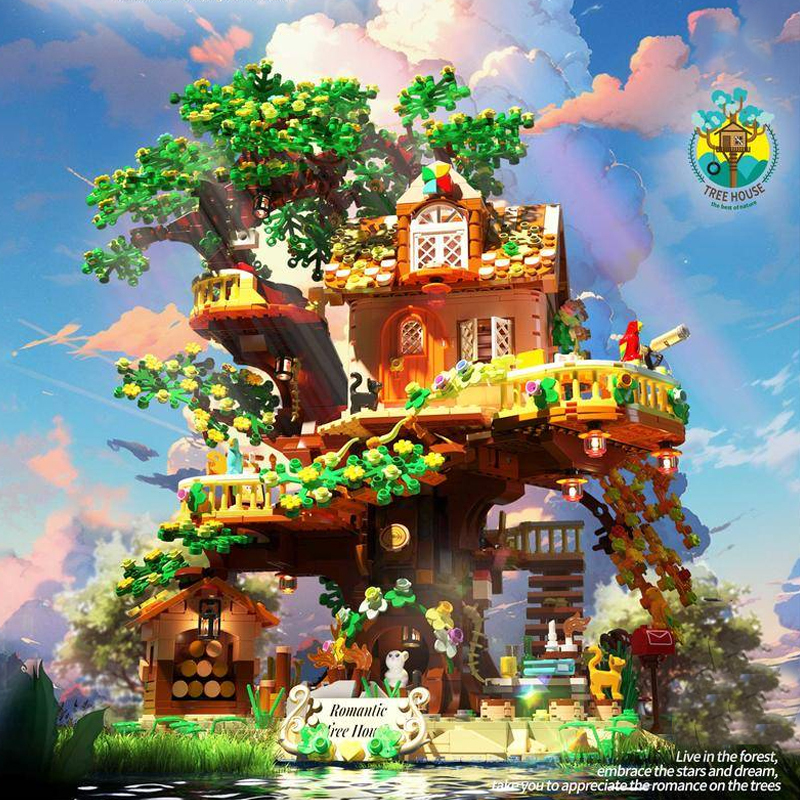 [Mini Micro Bricks] ZHEGAO 612010 Tree House Modular Buildings