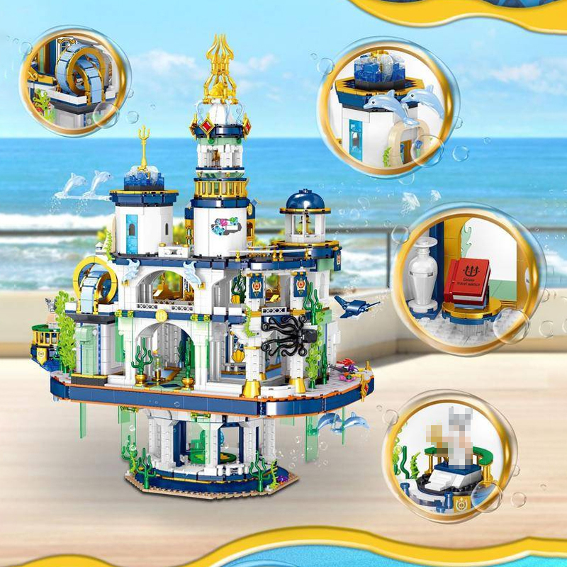 【MIni Micro Bricks】ZHEGAO 00421 Poseidon's Palace Creator Expert Building Blocks 4133±pcs Bricks Model From China