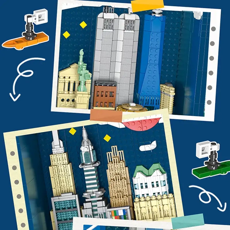 XMORK 028008 MANHATTAN SKYLINE BOOKENDS Booknook Creator Expert