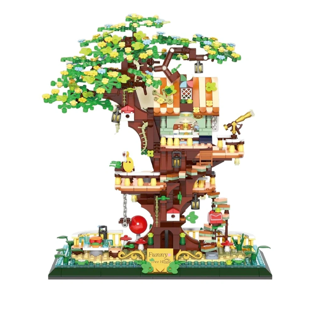 [Mini Micro Bricks] ZHEGAO 642005 FUNNY TREE HOUSE Modular Buildings