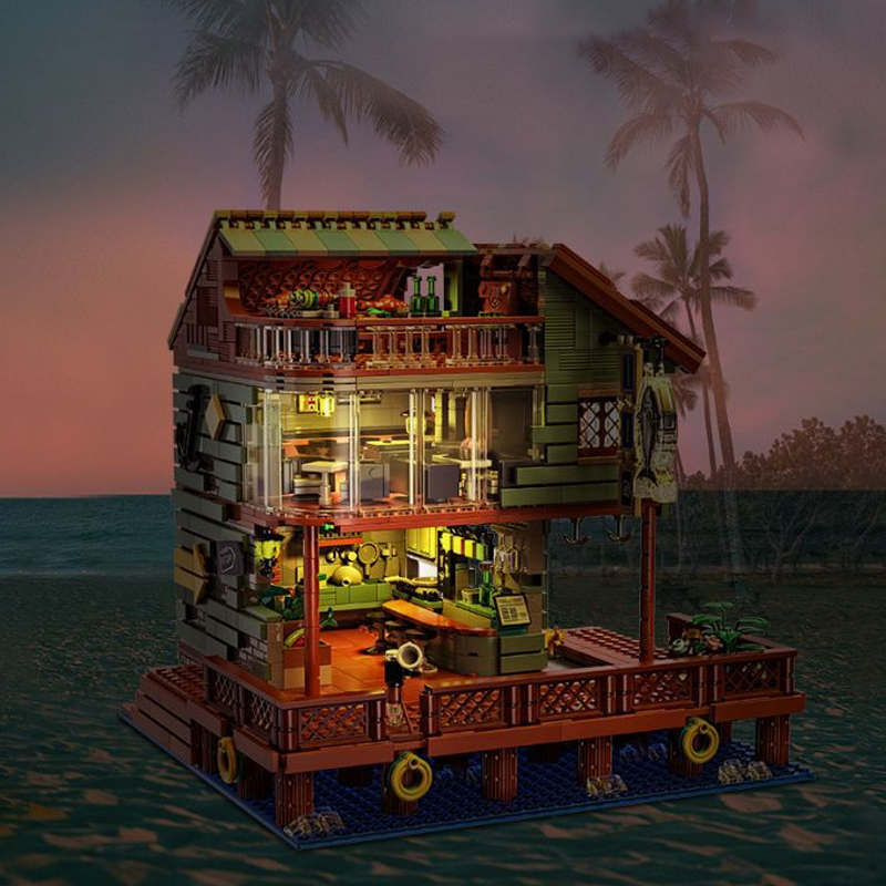 【MIni Micro Bricks】ZHEGAO 00423 Harbour Restaurant Creator Expert Building Blocks 2093±pcs Bricks Model From China