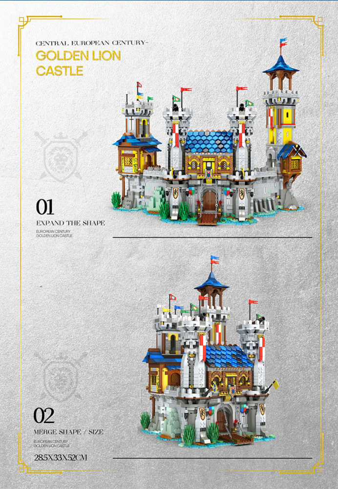 Rebbrix 66006 Military Medieval Lion Country Castle Building Block City Town 2722PCS Bricks Model Set Toys From China