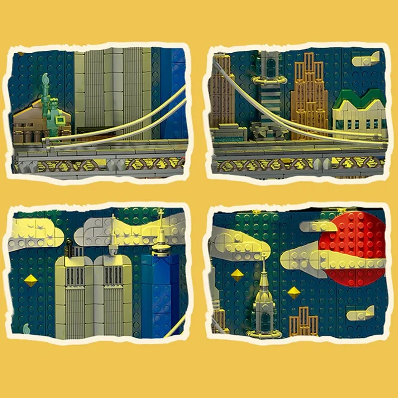 XMORK 028008 MANHATTAN SKYLINE BOOKENDS Booknook Creator Expert