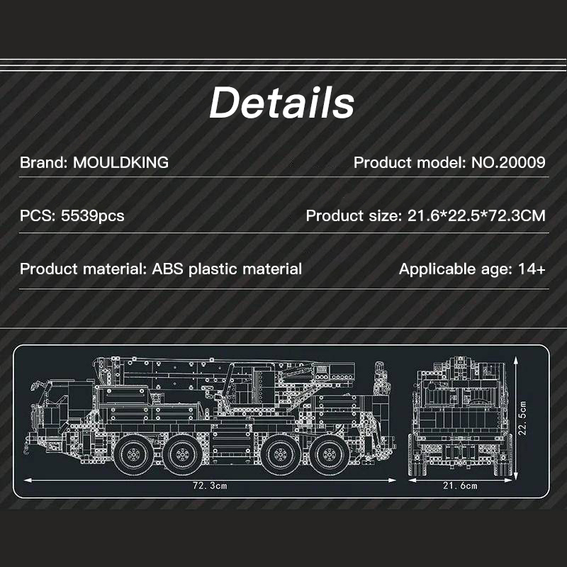Mould King 20009 Moc Technic Armored Recovery Crane G-BKF Remote Control 5539pcs Bricks Toys From China.