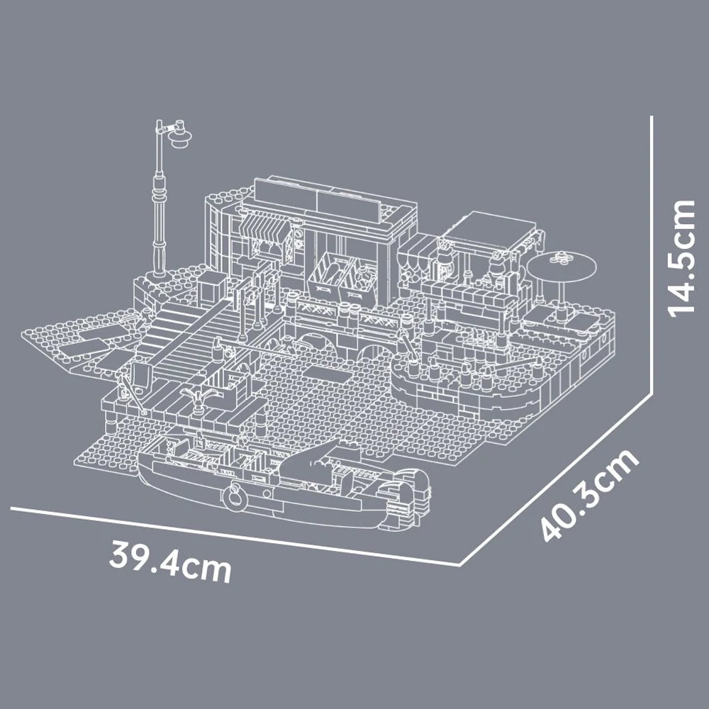 MouldKing 10186 Harbor Market Modular Buildings