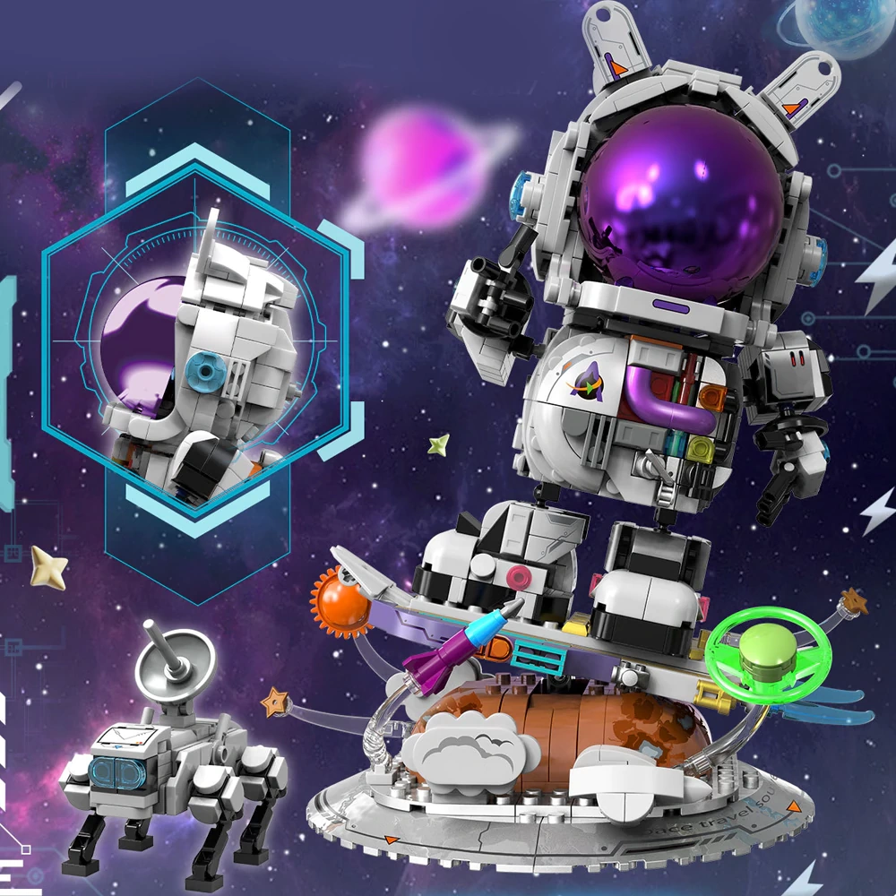 ZHEGAO 915014 Skateboard Astronaut Creator Expert