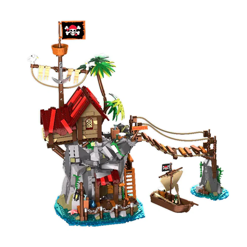 Iambrick 31112 Cliffside Broken Mast Cabin Historical