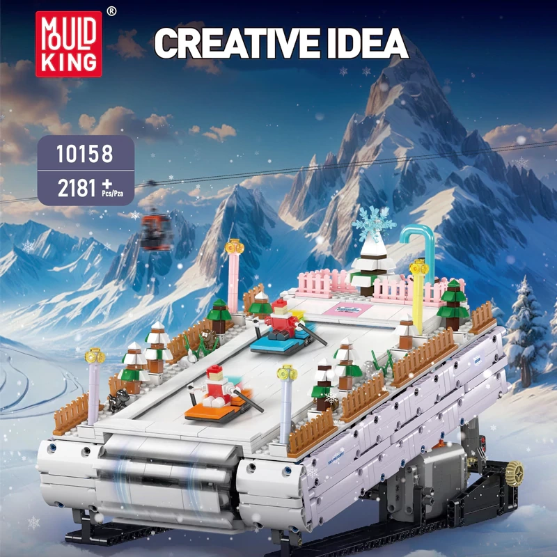 [With Motor] MouldKing 10158 Ski Resort Modular Buildings