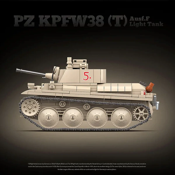 QUANGUAN 100285 PZ KPFW38(T) Ausf.F Light Tank Military