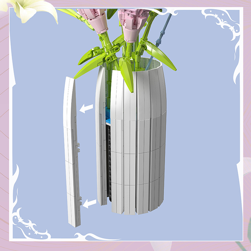 Mouldking 10057 Botanical Collection Flower World : lily Building Blocks 1006±pcs Bricks Model From China