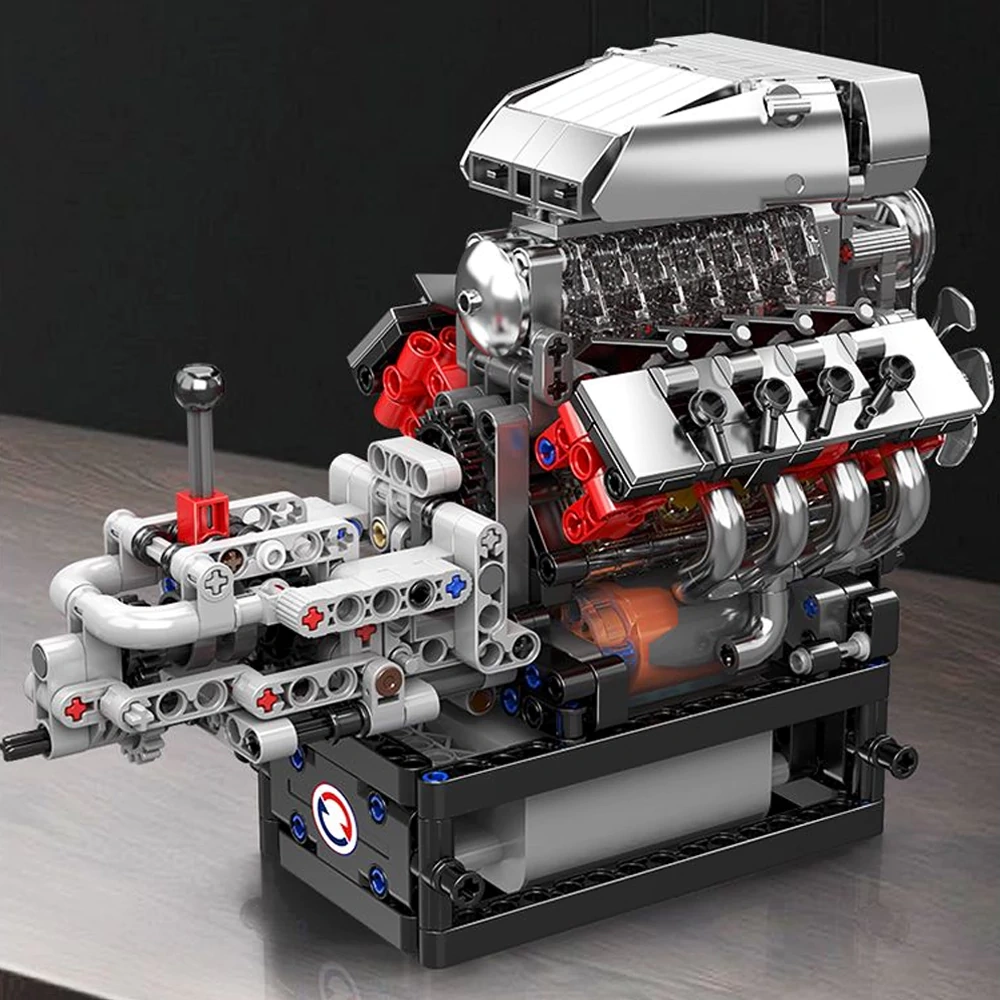 MouldKing 10225 Charger V8 Engine Transmission Technic