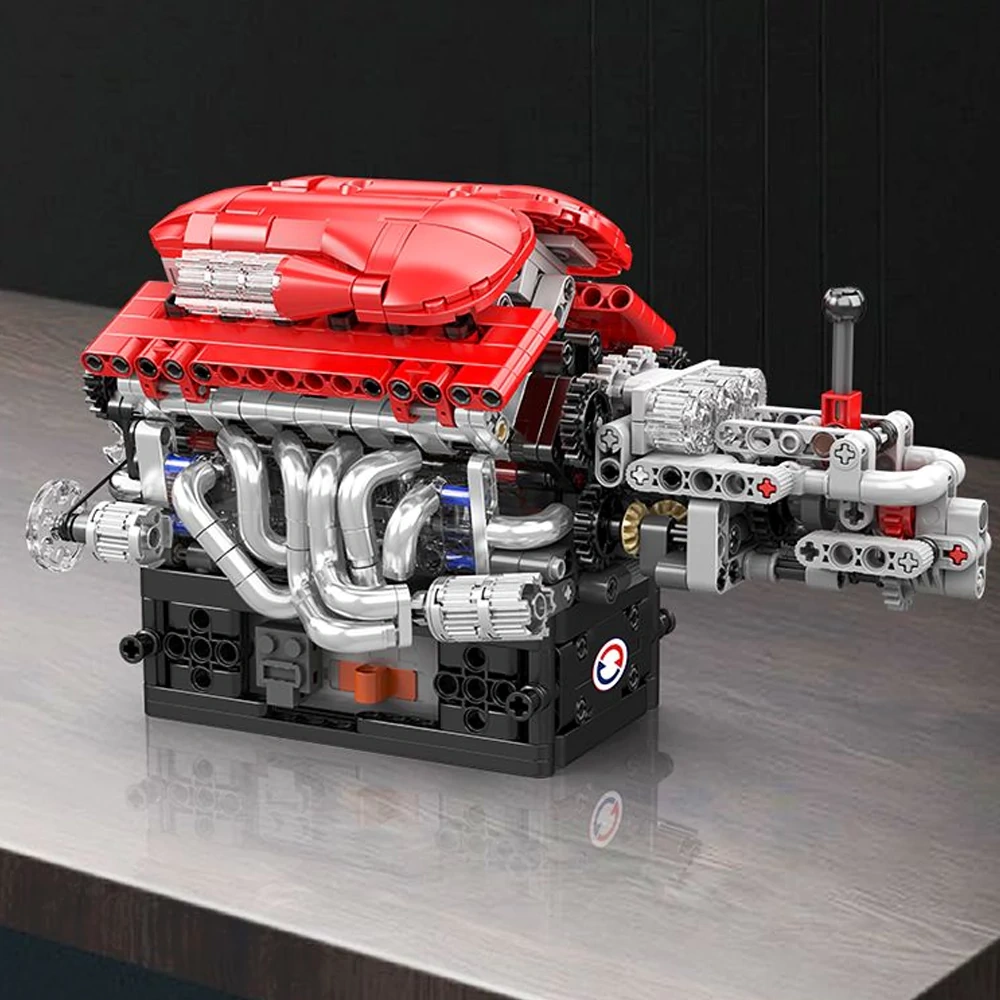 MouldKing 10226 FE Supercar V12 Engine Trensmission Technic