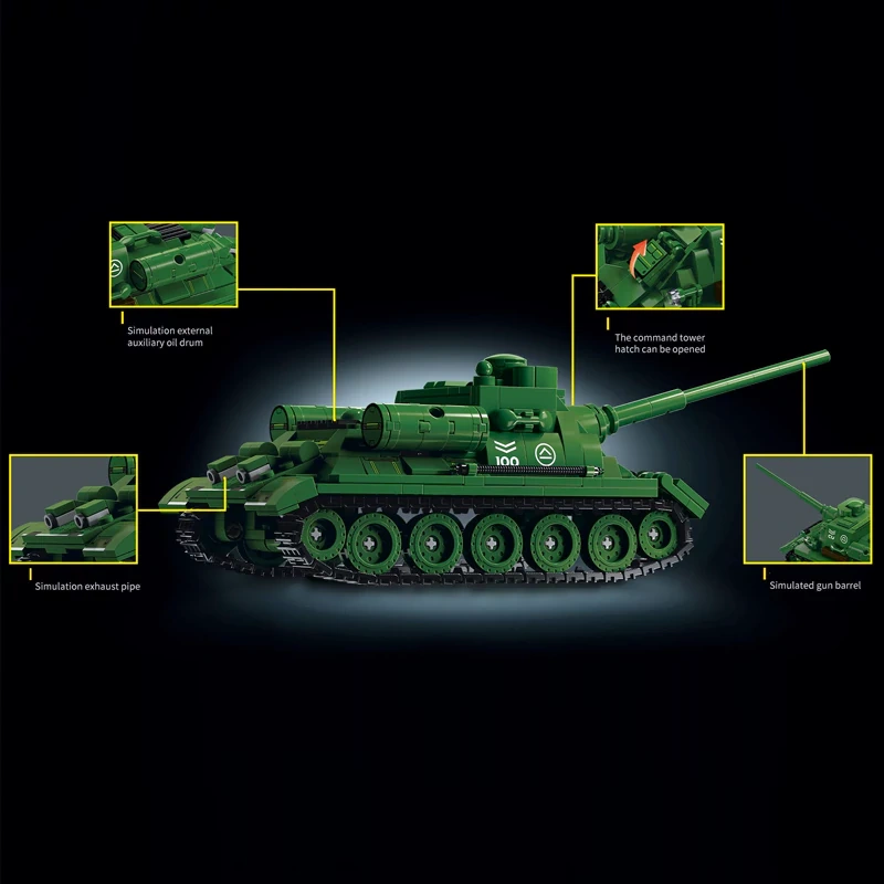 LeYi 66069 SU-100 Tank Destroyer Military