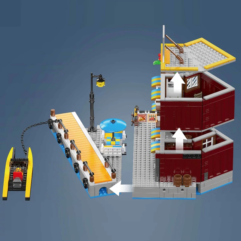 MouldKing 10143 Seaside Restaurant Modular Buildings