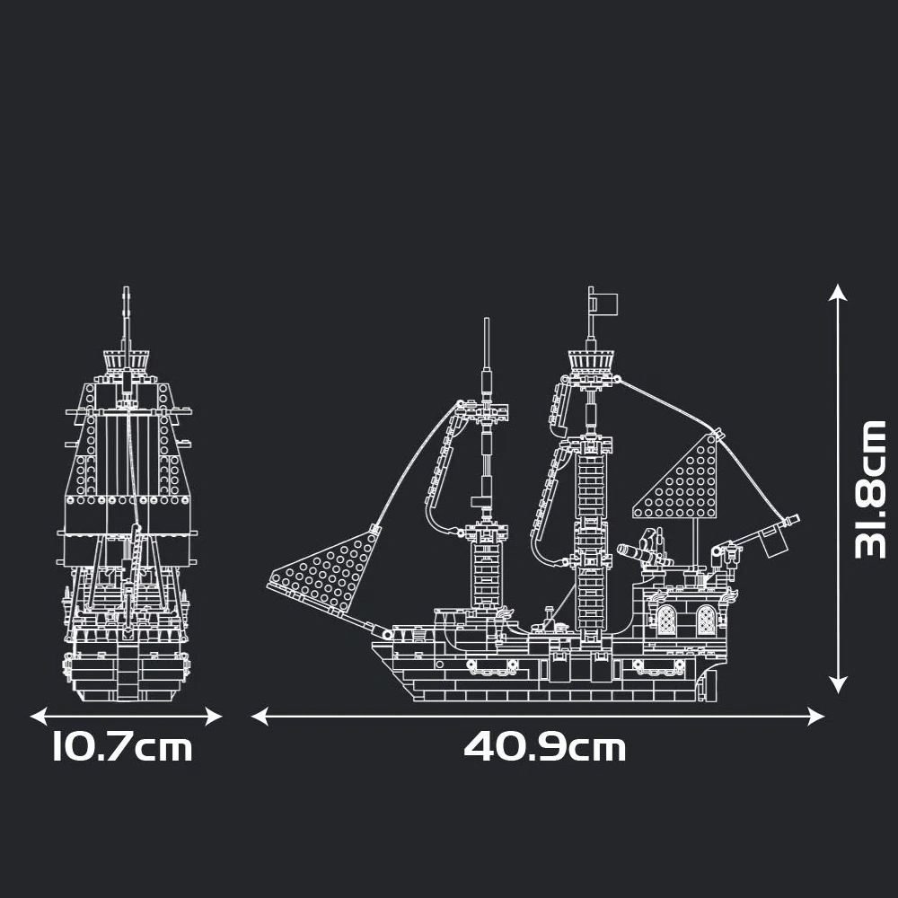 MouldKing 10195 BLACK PEARL PIRATE SHIP Pirates